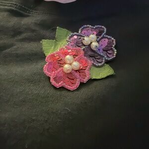Sequence Flower Pin and Earrings Set